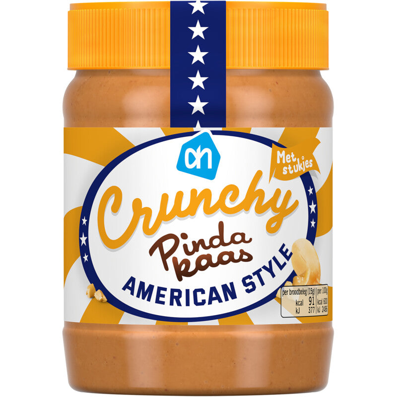 AH Crunchy pindakaas American style stukjes